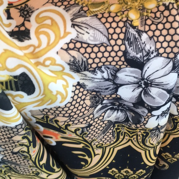 Aqua dress long sleeve floral paisley XS - Picture 5 of 5